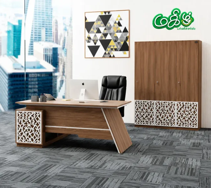 L shape wooden office table